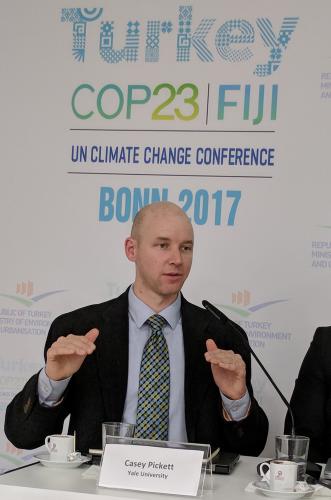 Casey Pickett presented on a panel at UN COP23
